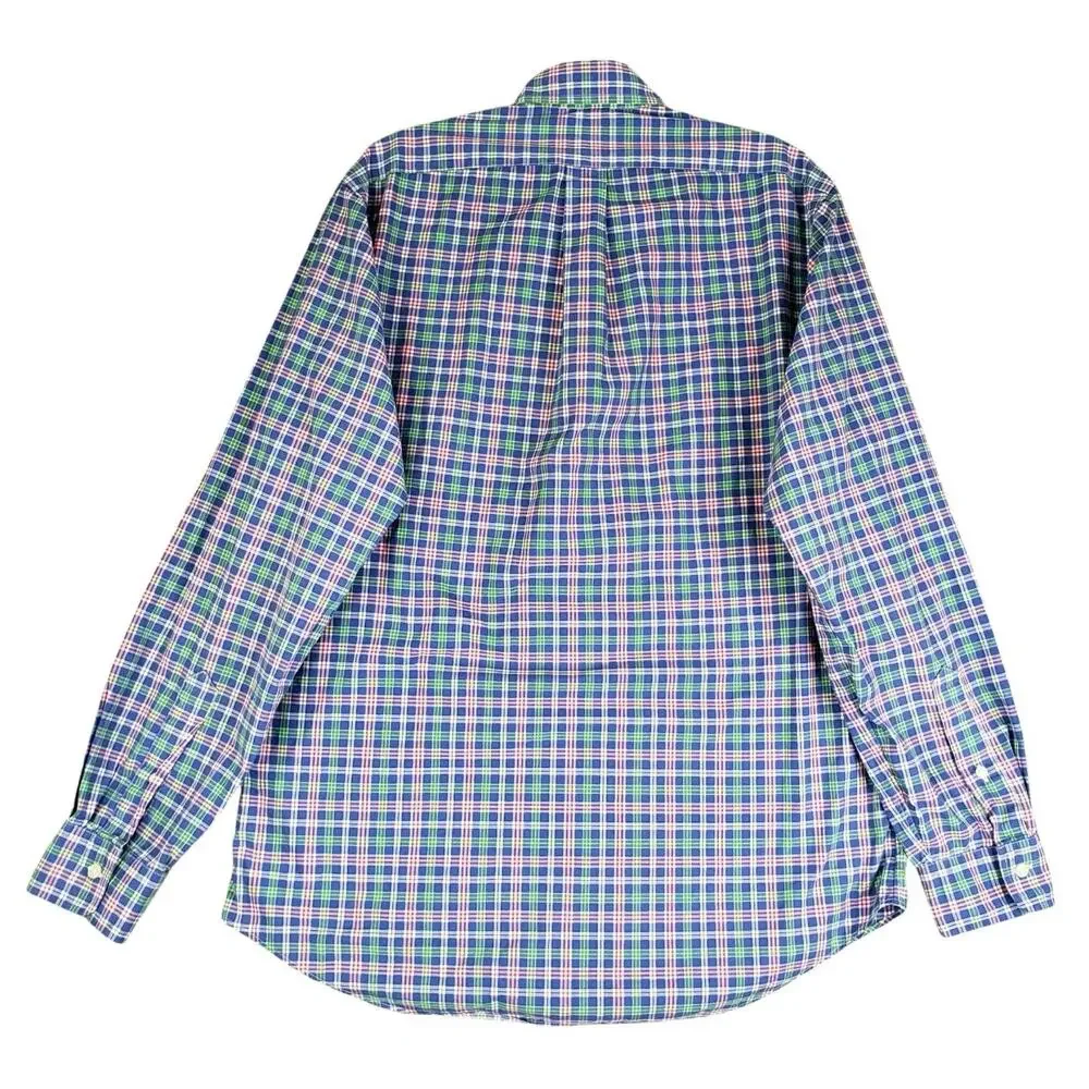 Polo Ralph Lauren Shirt Men's Medium M Blue Multicolor Plaid LS Button Down